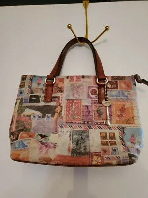 Fossil Women's Leather Mini Crossbody/Tote Multicolored /EUC  - Image 1 of 4