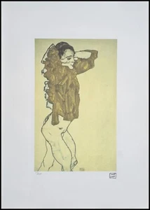 EGON SCHIELE * Girl undressing * 70 x 50 cm *signed lithograph*limited # 115/200 - Bild 1 von 8