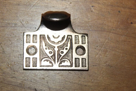 Antique Victorian Heavy Ornate Cast Bronze Window Sash Lift L-89 Cover