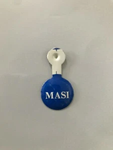 Vintage Masi Ciclismo Azul Blanco Pinback Botón Metal Pestaña Pin - Imagen 1 de 4