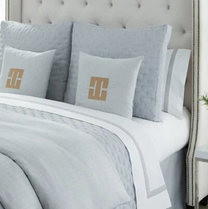 Home Treasures European Pillow Sham, Houston, Quilted, 26x26โ, Light Denim ๐ - Picture 1 of 4