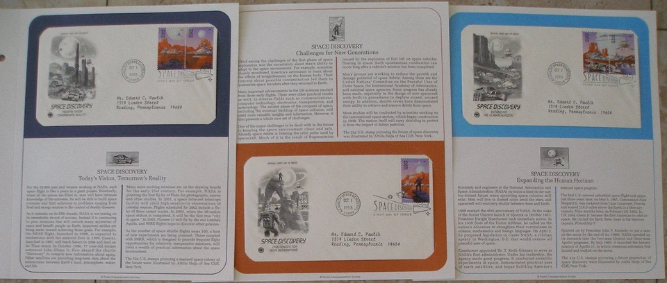 Postal Society First Day FDC Stamp #  3238-3242  Space Discovery 32 cent 1998 - Image 1 of 1