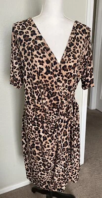 Women’s Dress Maternity Wrap Tie Stretch Short Sleeve Size LARGE - Image 1 of 4