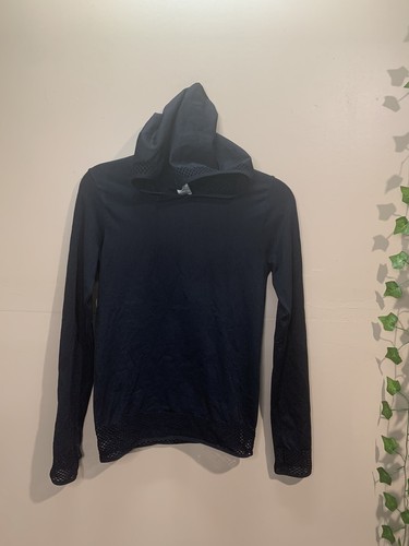 VETEMENTS Felpa con cappuccio Fabletics donna piccola nera senza cuciture maglia maglione sportivo