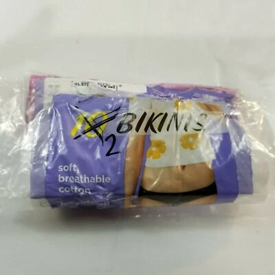 Bragas de bikinis Hanes para mujer talla 6 algodón suave transpirable sin etiquetas blanco rosa Foto 1 de 2