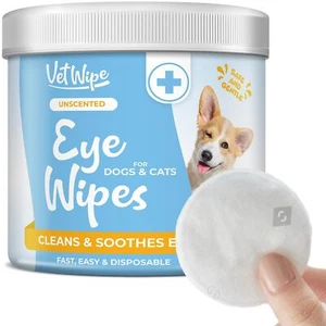 VetWipe Dog Eye Wipes, Cat Face Wipe, Gently Cleans and Removes Eyes Discharge, - Picture 1 of 7