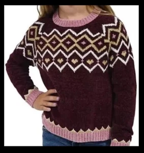 Zunie Girl Girls Holiday Sweater Size M (7/8) Burgandy - Picture 1 of 1