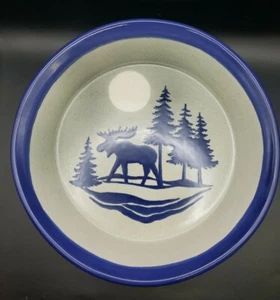 Ceramic Pie Pan/Dish Moose With Full Moon 10" - Picture 1 of 12