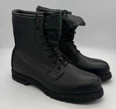 Botas masculinas militares Vibram biqueira de aço preta ANSI Z41 PT91 MI/75 C/75 tamanho 11.5 - Imagem 1 de 4