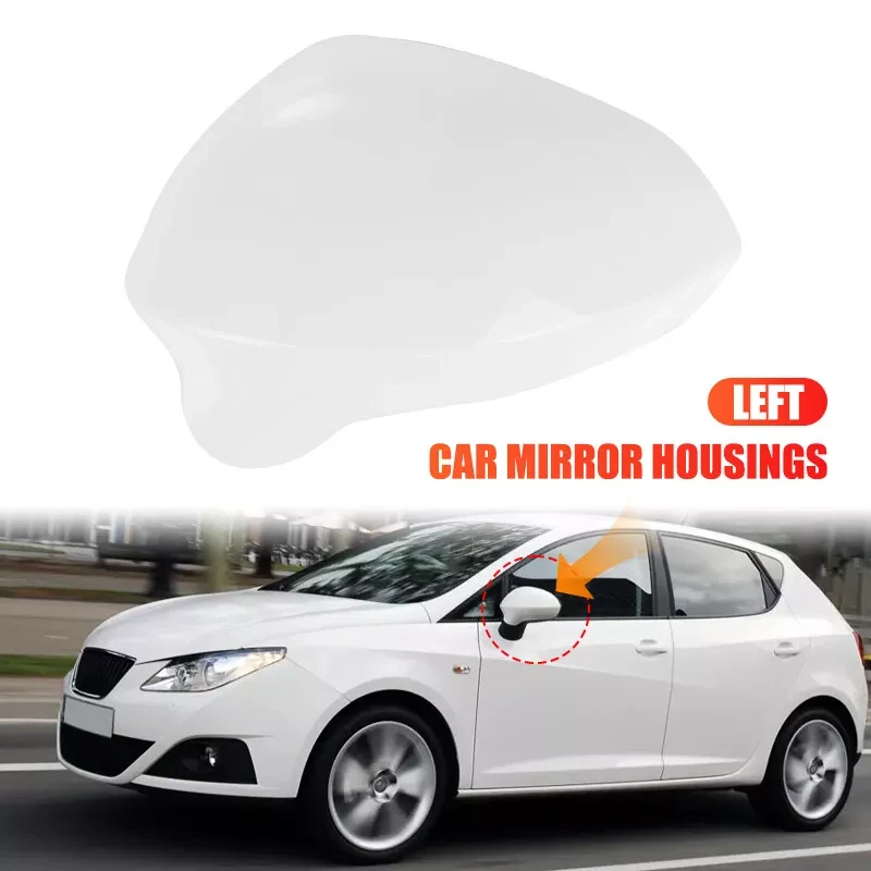 Cubierta de espejo retrovisor izquierdo blanco para Seat Ibiza 6J MK4 2008-2017 Foto 1 de 4