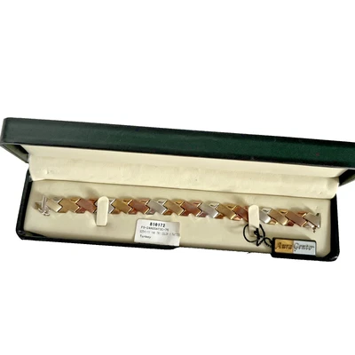 Pulsera 14k Tri Color X Oro y Plata con Cierre de Langosta de Turquía Foto 1 de 4