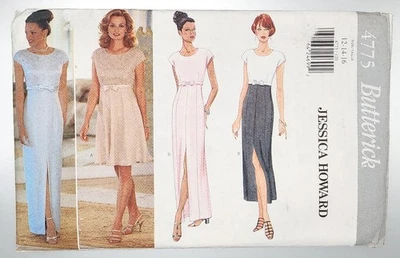 Vestido Butterick 4775 Misses Vintage 1996 patrón de costura talla 12, 14, 16 Foto 1 de 4