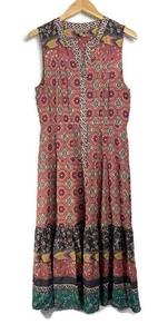 Vestido Kachel Umbría 100% Seda Boho Midi Sin Mangas Anthropologie Para Mujer Talla 10 - Imagen 1 de 10