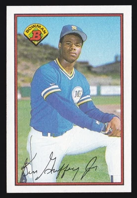Tarjeta de novato Bowman Ken Griffey Jr RC #220 1989 centrada Clean Mariners Salón de la fama Foto 1 de 2
