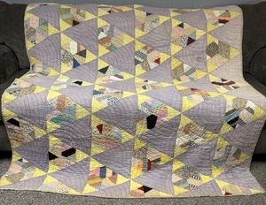 Antique Flour/Feed Sack Quilt Kentucky Handmade 63 X 76 Kentucky Made! - Picture 1 of 22