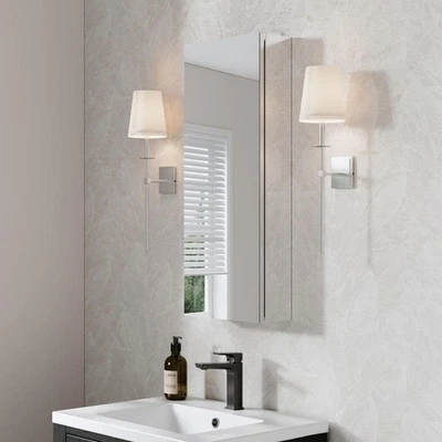 WELLFOR ROSA 12"x30" Tri-View Botiquín Espejo Aluminio Ajustable Foto 1 de 4