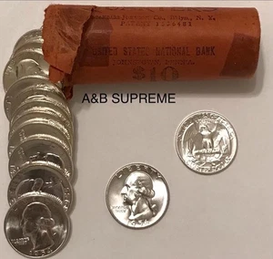 (1) 1932-1964 Washington Quarter From OBW Roll Estate CHO-GEM Bu Unc. 90% Silver - Picture 1 of 10