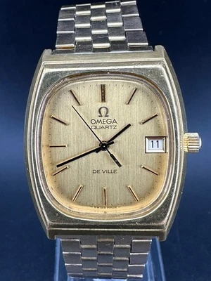 Мужские кварцевые часы OMEGA De Ville Cal.1342 позолоченный циферблат 32 мм 192,0036 - Изображение 1 из 4