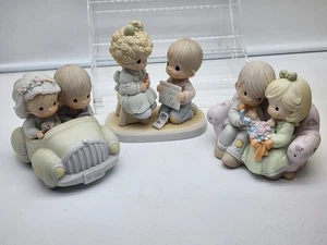 3 Precious Moments Figurines Set Christianity Marriage Wedding Purpose LOVE - Picture 1 of 7