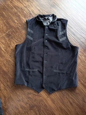 Mens Gothic Black Velvet Blacklist Formal Vest Plus 2XL Satin Lining Steampunk  - Image 1 of 4