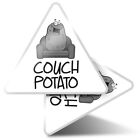 2 x Triangle Stickers  10cm - BW - Couch Potato Lazy  #35892