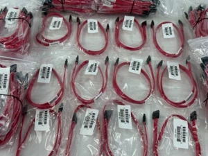 Lot of 8 Supermicro SATA 57.5cm Cable CBL-0044L 2ft Flat Straight-Straight SATA3 - Picture 1 of 4