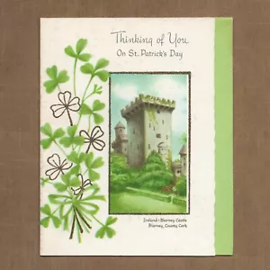 Unused Vintage Norcross ST PATRICK'S DAY Card IRELAND BLARNEY CASTLE COUNTY YORK - Picture 1 of 6