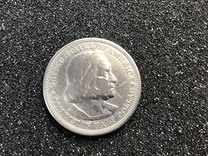 1893 SILVER HALF DOLLAR USA COLUMBUS WORLD'S FAIR SANTA MARIA SHIP VERY NICE - Picture 1 of 4