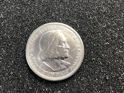 1893 SILVER HALF DOLLAR USA COLUMBUS WORLD'S FAIR SANTA MARIA SHIP VERY NICE - Image 1 of 4