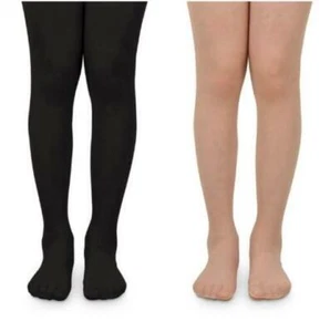 Jefferies Socks Girl's Jr. Miss Pantyhose 3-Pack Neutral/Ivory/Black 10-14 Years - Picture 1 of 2