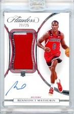 2022 Panini Flawless Collegiate Bennedict Mathurin Rookie Patch Auto /25 Pacers