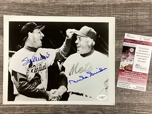 (SSG) Rare STAN MUSIAL & DUKE SNIDER Signed 10X8 MLB Baseball Photo - JSA COA - Picture 1 of 6