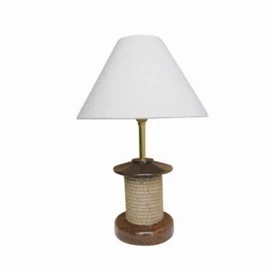 Maritime Tischleuchte, Taulampe, Seilrollen Lampe, Heller Schirm 39 cm - Bild 1 von 3
