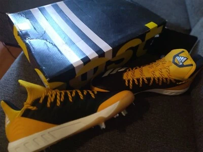 Adidas Boost Icon 4 11.5 Mens Metal Baseball Cleats Black Low Top Lace Up (New) - Image 1 of 4