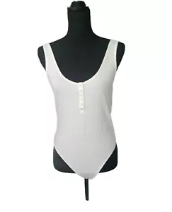 Damen Einteiler Body Medium weiß ärmellos Druckknöpfe Tanga Knopf Wild Fable - Bild 1 von 7