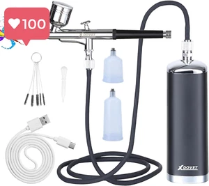 32PSI Upgraded Airbrush Kit + Air Compressor – Portable Mini Cordless - Picture 1 of 12
