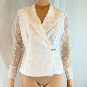 MSK Damen Lt Wt Jacke. Gr. M. transparent weiß mit weißen Tupfen - Bild 1 von 10