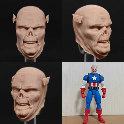 1/12 Red Skull Captain Head Sculpt Model Fit 6'' Male Action Figure Body Doll - Image 1 of 4