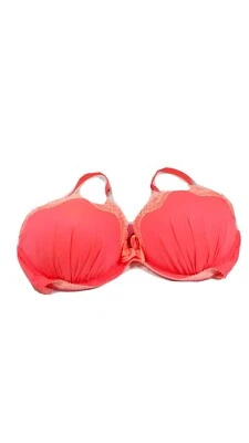Aerie Under Wire Bra with Lace Trim 34D Orange/Pink Hooks Padded Cup - Image 1 of 4