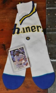 Seattle Mariners Stance RETRO jersey crew socks LARGE KEN GRIFFEY CARD 1990 LEAF - Bild 1 von 4