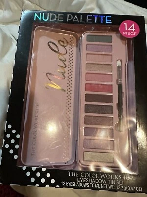 Eyeshadow-14 PC-NUDE PALETTE-The Color Workshop Palette With Applicator Tin M20 - Image 1 of 2