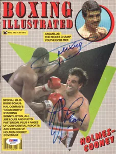 Alexis Arguello & Gerry Cooney Autographed Signed Boxing Illustrated PSA Q95657 - Picture 1 of 2