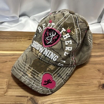 Browning Pink / Realtree Camo Hunting Hat Adj. Strap - NEW - Image 1 of 4