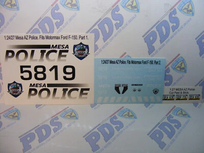 MESA AZ Police 1:27 Waterslide Decals For Motormax Ford F-150 - Image 1 of 3