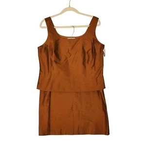 Neu mit Etikett Connie Roberson Damen Seide Bronze Tank Rock Set 10 - Bild 1 von 13