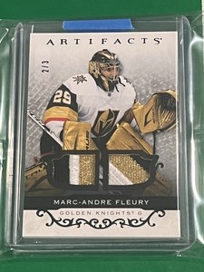 2021-22 Upper Deck Artifacts MARC-ANDRE FLEURY Materials Patch #/3 GAME USED!