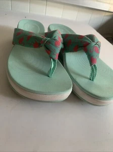 Clarks Cloudsteppers Womens Sz 8 Pink Flamingo Slip On Sandals Wedge Thong P1212 - Imagen 1 de 6