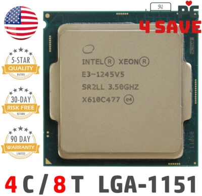 Intel Xeon E3-1245 V5 SR2LL SR2CU 3.50GHz 8MB 4-Core LGA1151 Workstation CPU 80W - Image 1 of 2