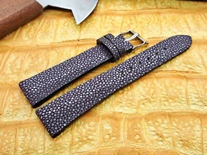 20mm/16mm Polished Stingray Leather Watch Band  Vintage Exotic Leather - Picture 1 of 8