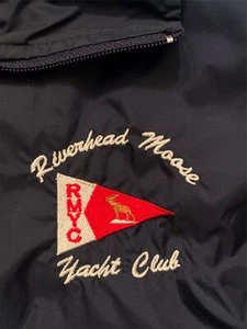 vintage windbreaker jacket Riverhead Moose Yacht Club Marina burgee flag boating - Picture 1 of 8